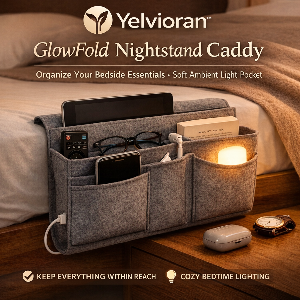 Yelvioran™ GlowFold Nightstand Caddy