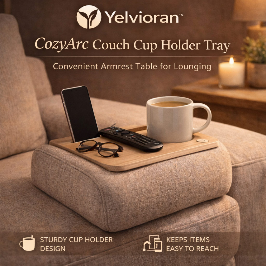 Yelvioran™ CozyArc Couch Cup Holder Tray